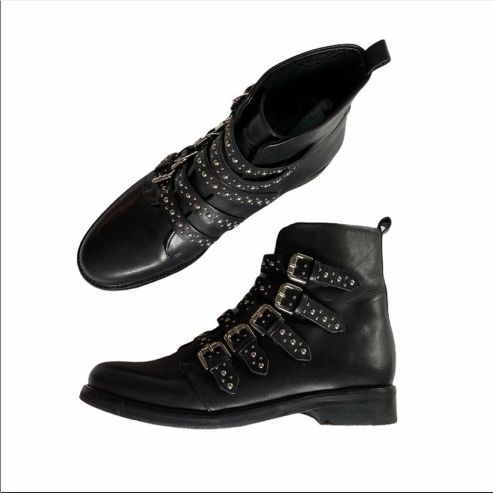 Maje Leather Buckle Boot